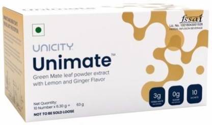 unicity unimate green mate leaf powder extract with lemon and ginger flavor