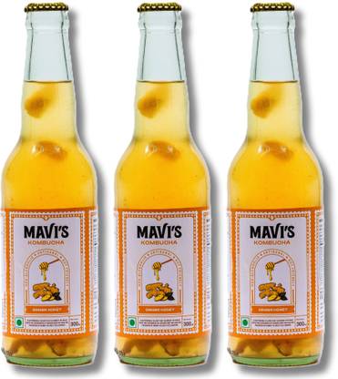 Mavi's Ginger & Honey Kombucha 100% Organic & No Preservatives(Pack of 3)