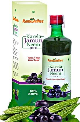 Ramoshdhee Organic Karela Jamun Neem Juice|Control Blood Sugar & Lower Bad Cholesterol
