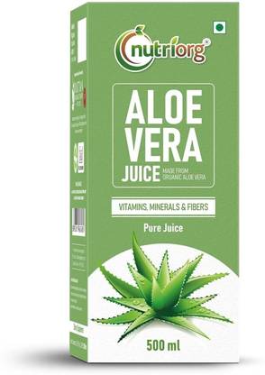 Nutriorg Aloevera Juice with Pulp | 100% Natural for Immunity, Digestion & Glowing Skin