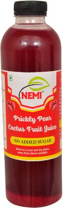 nemi Prickly pear cactus fruit juice with no added sugar red colour 1li /Hemoglobine booster / 100% natural drink
