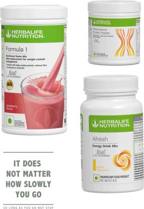 HERBALIFE NUTRITION NUTRITION COMBO-STROWBERRY SHAKE ,PROTEIN POWDER 200GM AND LEMON AFRESH Protein Shake