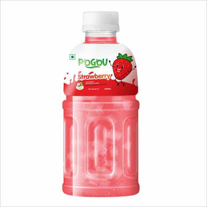POGOU Strawberry juice with NATA De Coco | Energy Booster Drink | Real Natural Taste