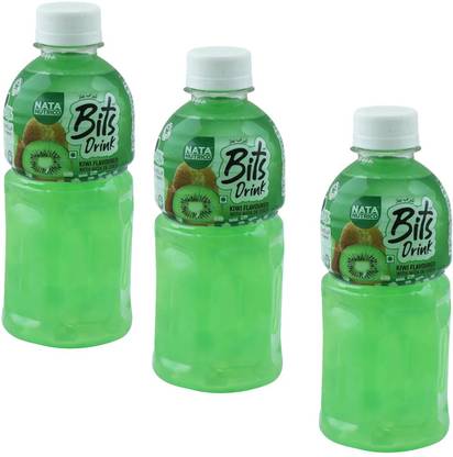 NATA NUTRICO Bits Drink Kiwi Flavoured With Nata De Coco 320ml - Pack of 3
