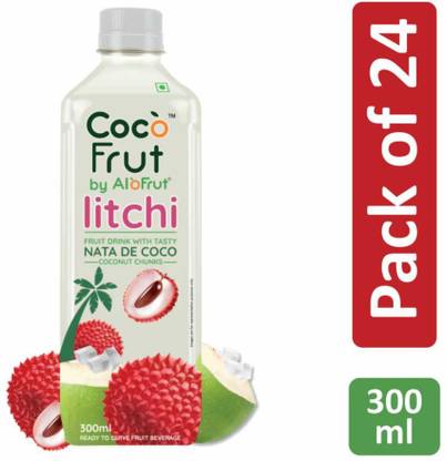 Coco Frut Litchi (lychee) Fruit Drink with Nata De Coco Chunks | Sip N Chew Delight