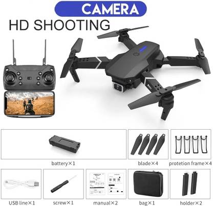 RECTITUDE E88 Best Camera-WiFi-FPV-HD-Foldable--Hold-Headless-Mode-Remote-Control Drone