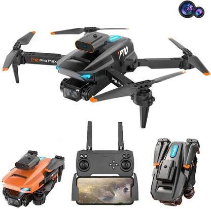 PTCMart Foldable Remote Control 4k P10 Pro Drone WIFI HD Dual Camera Visual Positioning Drone