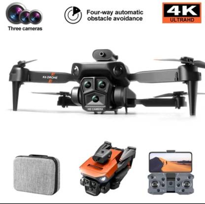 PTCMart MINI RC Drone K6 MAX With 4K Three Camera Optical Localization Four-way Obstacle Drone