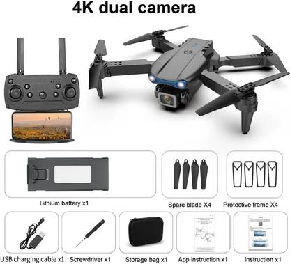 VK MART Motor Optical Flow Drone E99 Max Foldable Drone 8K Dual Camera Brushless Drone