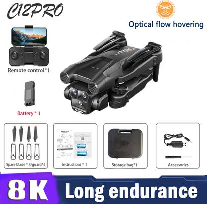PTCMart C12 3 Cameras Drone Optical Flow Hovering Remote Control with Obstacle avoidance Drone