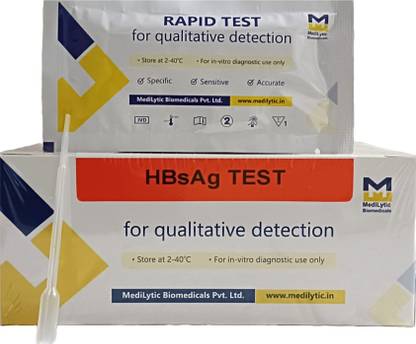 MediLytic Biomedicals HBsAg Test Kit (Pack of 25 Cards) Antigen Self Test Kit