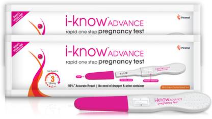 i-know Advance (Accurate results in 3 Min With Grip and Cap) pack of 2 Pregnancy Test Kit