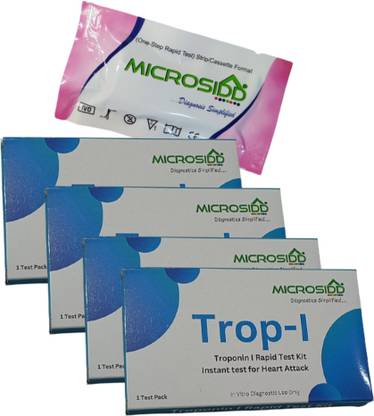MICROSIDD Trop-I Heart Attack Test Pack of 4 Antigen Self Test Kit
