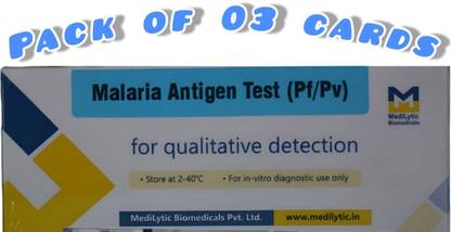 MediLytic Biomedicals Malaria Test Kit - (Pack of 03 Cards) Antigen Self Test Kit