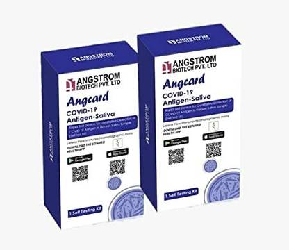 Angcard Covid-19 Saliva Test Rapid Testing Kit Self Testing Kit combo Pack of 2 COVID-19 Rapid Antigen Kit (Home-based/self)