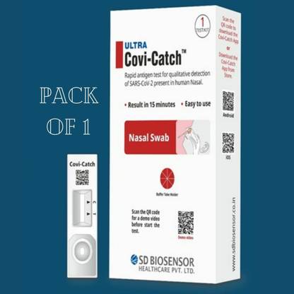 ULTRA Covi-Catch Rapid antigen test for qualitative detection of SARS-CoV-2 present in human Nasal- ICMR Approved Covid-19 Test Kit for Home Use – COVID-19 Rapid Antigen Kit (Home-based/self)