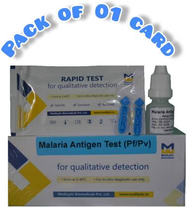 MediLytic Biomedicals Malaria Test Kit - Pack of 01 Card Antigen Self Test Kit
