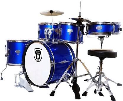 TECHNO TM-AD005 Blue Acoustic Drum Set Acoustic 5 Drum Kit Set