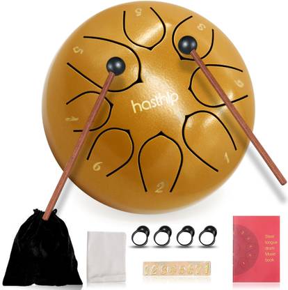 HASTHIP 6-inch Steel Tongue Drum 8 Note, Percussion Instrument Handpan Drum with Bag Acoustic 8 Drum Kit Set