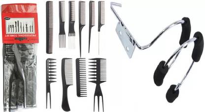 pleve hair Dryer Holder With 10 combs Wall Mounted Dryer Holder