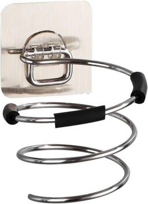 HomeAra Silver Hair Dryer Holder, Wall Mounted Bathroom Hair Dryer Storage Rack Wall Mounted Dryer Holder