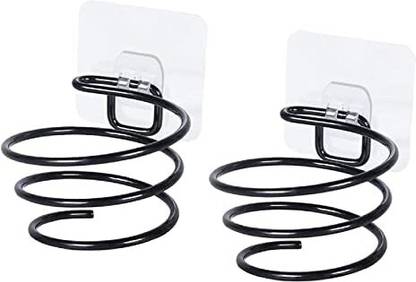 Naidev 2*BLACK HAIR DRYER STAND Wall Mounted Dryer Holder