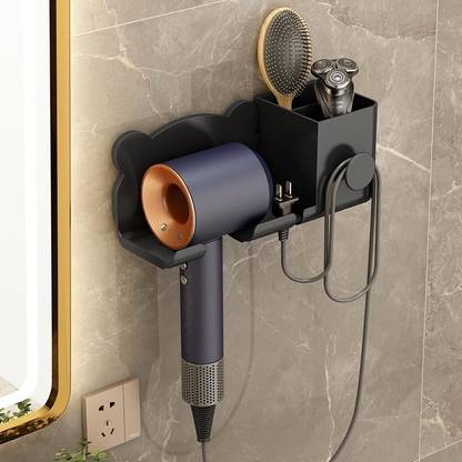 MOOKA Self-Adhesive Hair Dryer Holder - Blow Dryer Holder Wall Mount Hair Dryer Wall Mounted Dryer Holder