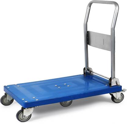 Aarvik Foldable Trolley Multi-Functional Dolly Push Cart with 360 Degree Swivel Wheels, Platform Trolley