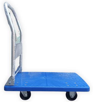 Singhal Heavy Weight Single Platform Trolley, 150 kg Capacity Blue Folding Trolley Platform Trolley