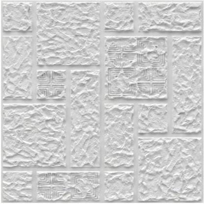 DECRONICS 3D Self Adhesive Wall Panel -White Color Abstract Design (Covers 107.80 Sq. ft.) Drywall Panel