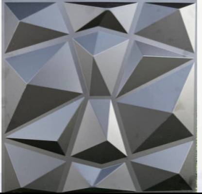 Kishlaytrading 3D PVC Wall Panels - Grey Color Diamond Design (19.7 x 19.7 Covers 8.07 Sq. ft. Drywall Panel