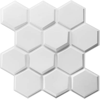Kishlaytrading Textures Hexagon Design PVC Panel for Home Kitchen Studio Saloon Living Room Drywall Panel