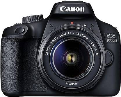 Canon EOS 3000D DSLR Camera 1 Body, 18 - 55 mm Lens