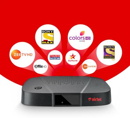Airtel Digital TV Only HD Set Top Box | 1 Month Entertainment Pack | Fast Installation
