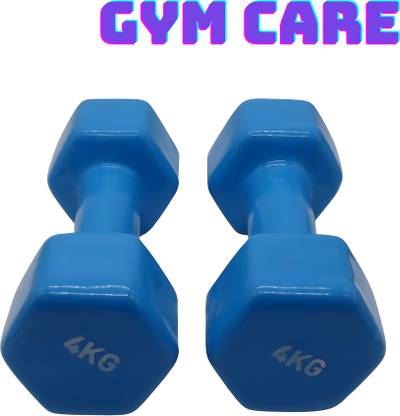 GYM CARE Blue Neoprene Dumbbells for gym workout vinyl Dumbbell-( 4 x 2- 8 kg) Fixed Weight Dumbbell