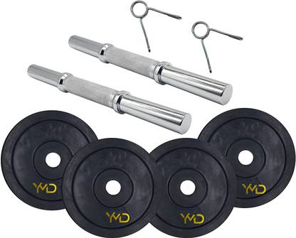 YMD Home Gym Set, Rubber Dumbbell, Rubber Dumbbell Plates 3KG X 4PC With Solid Rods Adjustable Dumbbell
