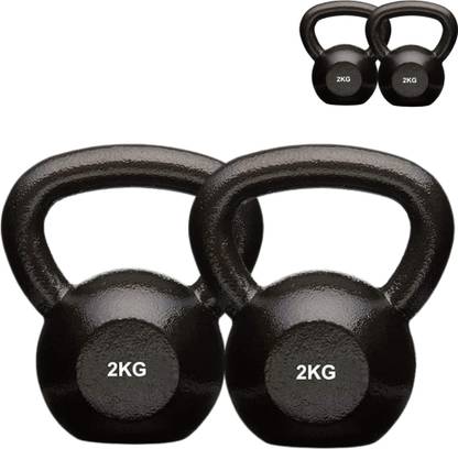 J Rumble Fitness Kettlebell Dumbbells (2 kg X 2) 4 kg Set, Fitness Heavy Duty Solid , Fixed Fixed Weight Dumbbell