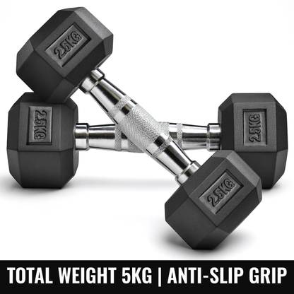 SLOVIC Dumbbells Set for Home Gym | 2.5 kg| Set of 2 Fixed Weight Dumbbell