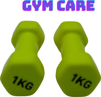 GYM CARE Green Neoprene Dumbbells for gym workout vinyl Dumbbell-(1 x 2- 2 kg) Fixed Weight Dumbbell
