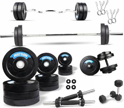 Watson 40kg Heavy Weight Gym Equipment Set,Home Gym Combo,Gym Set Kit,Dumbbell Rod Set Adjustable Dumbbell