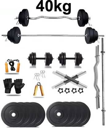 DCS Pro FITNESS 40kg Dumbbell Set + FITNESS ACCESSORIES - Best for HOME FITNESS Adjustable Dumbbell
