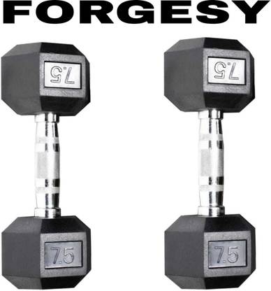 फोरजेसी HEX DUMBELLS 7.5 KG PAIR निश्चित वजन डम्बल