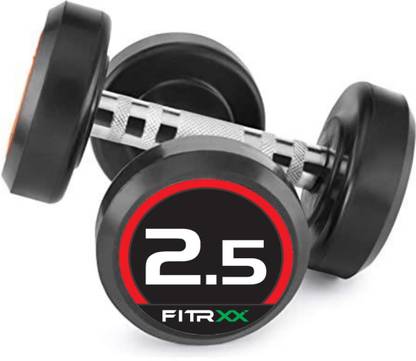 FITRXX Pair of Rubber Coated Bouncer Dumbbells Full Body Workout |Set of 2| Fixed Weight Dumbbell