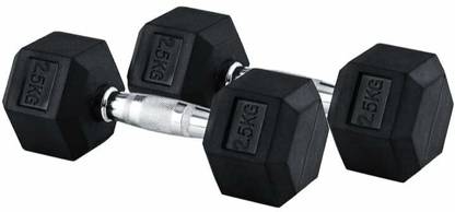 PSP SPORTS Hexa Dumbbells, 2.5 Kg Pair Rubber Coated Professional Hex Dumbbell Set Fixed Weight Dumbbell