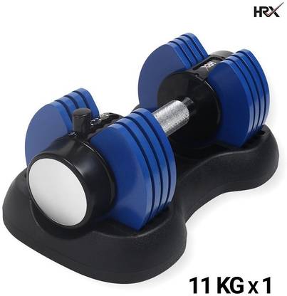 HRX Ignite 11kg Adjustable Set Dumbbells for Home Gym Workouts Pin Lock Technology Adjustable Dumbbell
