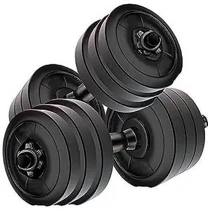 UVX djustable Dumbells 10 Kg PVC Weight Plates with 2 Iron Rods Adjustable Dumbbell