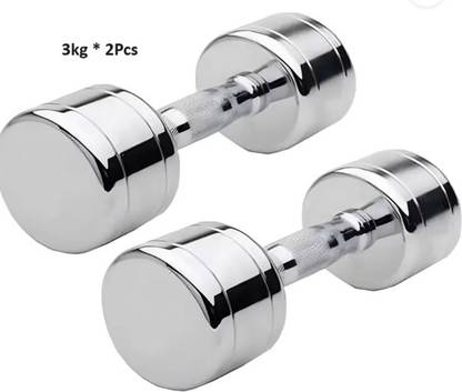 Sports Era Steel Dumbbells (3 kg X 2) 6 kg Set, Fitness Heavy Duty Solid Adjustable Dumbbell