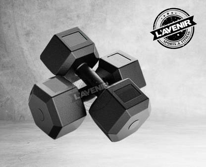 L'AVENIR FITNESS HEX SHAPE PVC Dumbbell Set (2Kg * 2pcs = 4kg) best for Home Exercise Fixed Weight Dumbbell