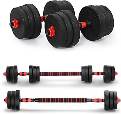 Tucker 14 kg 3 In 1 Convertible Dumbbells & Barbell Home Gym Set Kit For Home Workout Home Gym Combo
