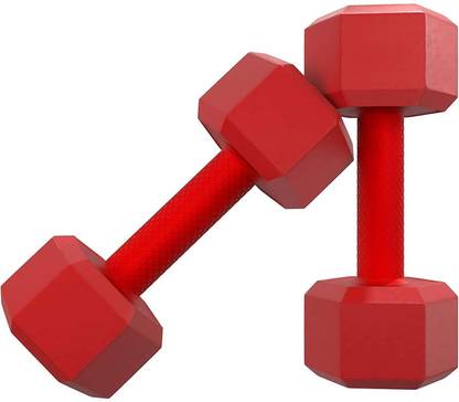 DE JURE FITNESS PVC Dumbbell Set 1KG X 2 PCS, 1 Pair Dumbbells, Hex Dumbbells, Home Gym Fixed Weight Dumbbell